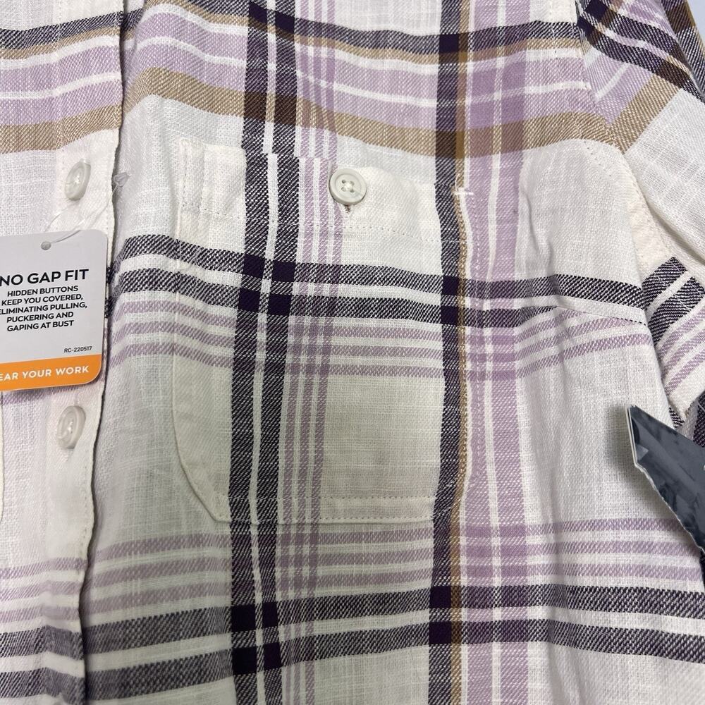 NWT Ridgecut Women's Tough wear Plaid Button Up Shirt Sz M Everyday - Picture 4 of 13